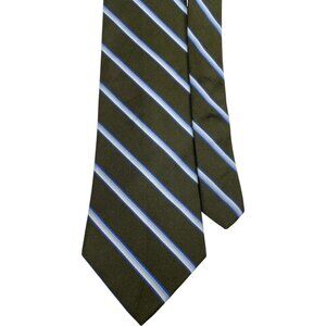 Brooks Brothers Makers Silk Tie Striped Repp Green Blue